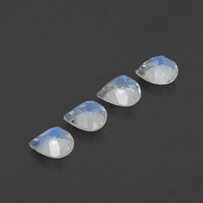 Pietra di luna arcobaleno naturale bianco da 1,51 ct, taglio a pera, trasparente