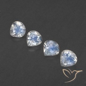 1.56ctw Naturale Bianco bluastro Pietra di luna arcobaleno, Forma a pera, Trasparente