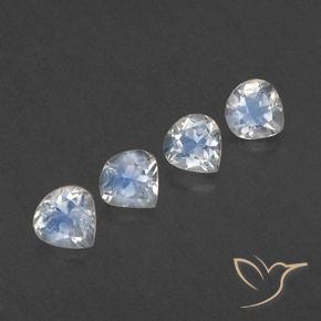 Gemme di Pietra di luna arcobaleno Bianco bluastro naturale da 1.56 ct, Forma a pera, Trasparente