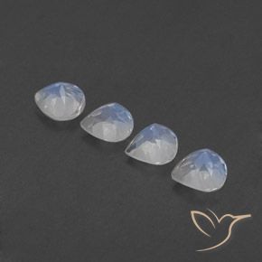 Gemme di Pietra di luna arcobaleno Bianco bluastro naturale da 1.56 ct, Forma a pera, Trasparente