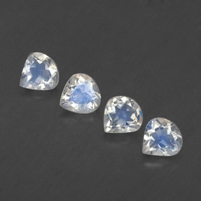 Pietra di luna arcobaleno naturale bianco da 1,54 ct, taglio a pera, trasparente