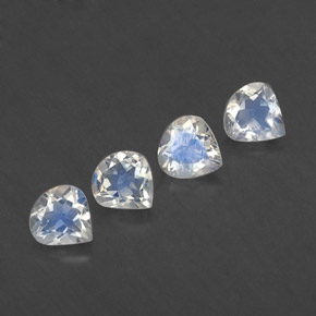 Pietra di luna arcobaleno naturale bianco da 1,54 ct, taglio a pera, trasparente