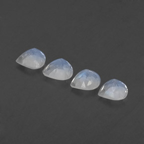 Pietra di luna arcobaleno naturale bianco da 1,54 ct, taglio a pera, trasparente