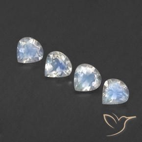 1.54ctw Naturale Bianco bluastro Pietra di luna arcobaleno, Forma a pera, Trasparente