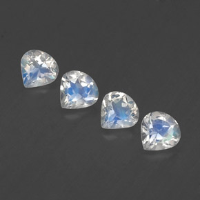 Pietra di luna arcobaleno naturale bianco da 1,49 ct, taglio a pera, trasparente
