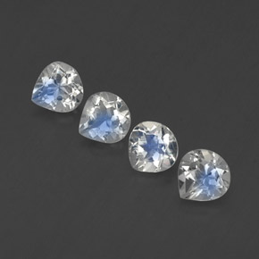 Pietra di luna arcobaleno naturale bianco da 1,64 ct, taglio a pera, trasparente