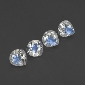 Pietra di luna arcobaleno naturale bianco da 1,64 ct, taglio a pera, trasparente