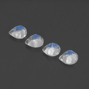 Pietra di luna arcobaleno naturale bianco da 1,64 ct, taglio a pera, trasparente