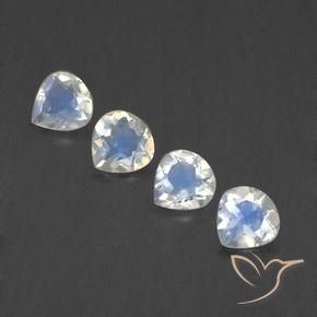1.46ctw Naturale Bianco bluastro Pietra di luna arcobaleno, Forma a pera, Trasparente
