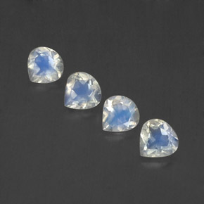 Pietra di luna arcobaleno naturale bianco da 1,37 ct, taglio a pera, trasparente