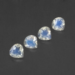 Pietra di luna arcobaleno naturale bianco da 1,37 ct, taglio a pera, trasparente