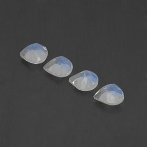 Pietra di luna arcobaleno naturale bianco da 1,37 ct, taglio a pera, trasparente