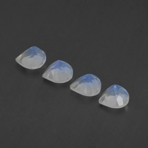 Pietra di luna arcobaleno naturale bianco da 1,67 ct, taglio a pera, trasparente