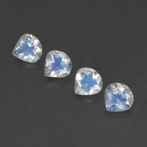 Pietra di luna arcobaleno naturale bianco da 1,49 ct, taglio a pera, trasparente