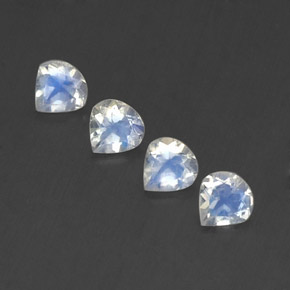 Pietra di luna arcobaleno naturale bianco da 1,37 ct, taglio a pera, trasparente