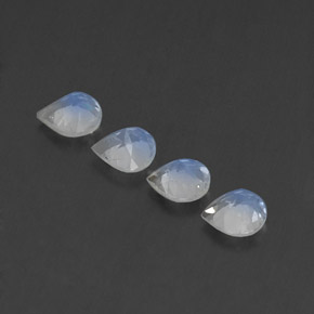 Pietra di luna arcobaleno naturale bianco da 1,39 ct, taglio a pera, trasparente