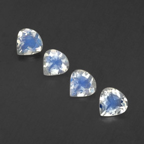 Pietra di luna arcobaleno naturale bianco da 1,30 ct, taglio a pera, trasparente