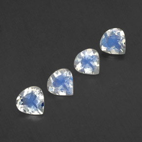 Pietra di luna arcobaleno naturale bianco da 1,30 ct, taglio a pera, trasparente