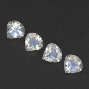 Pietra di luna arcobaleno naturale bianco da 1,36 ct, taglio a pera, trasparente