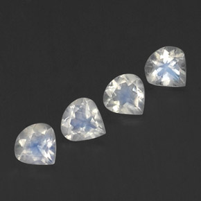 Pietra di luna arcobaleno naturale bianco da 1,36 ct, taglio a pera, trasparente