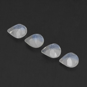 Pietra di luna arcobaleno naturale bianco da 1,36 ct, taglio a pera, trasparente