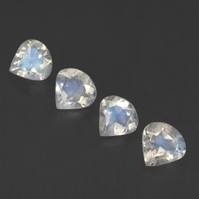 Pietra di luna arcobaleno naturale bianco da 1,35 ct, taglio a pera, trasparente