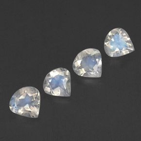 Pietra di luna arcobaleno naturale bianco da 1,35 ct, taglio a pera, trasparente