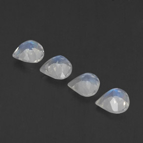 Pietra di luna arcobaleno naturale bianco da 1,35 ct, taglio a pera, trasparente