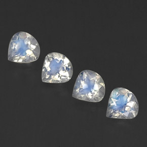 Pietra di luna arcobaleno naturale bianco da 1,52 ct, taglio a pera, trasparente