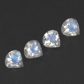 Pietra di luna arcobaleno naturale bianco da 1,52 ct, taglio a pera, trasparente