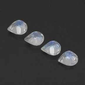 Pietra di luna arcobaleno naturale bianco da 1,52 ct, taglio a pera, trasparente