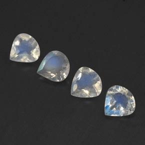 Pietra di luna arcobaleno naturale bianco da 1,15 ct, taglio a pera, trasparente