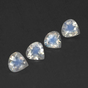 Pietra di luna arcobaleno naturale bianco da 1,35 ct, taglio a pera, trasparente
