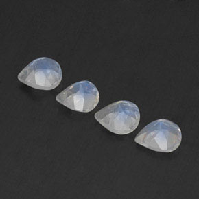 Pietra di luna arcobaleno naturale bianco da 1,35 ct, taglio a pera, trasparente