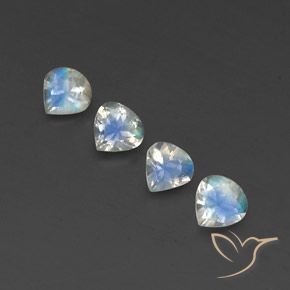 1.63ctw Naturale Bianco bluastro Pietra di luna arcobaleno, Forma a pera, Trasparente