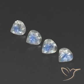 1.56ctw Naturale Bianco bluastro Pietra di luna arcobaleno, Forma a pera, Trasparente