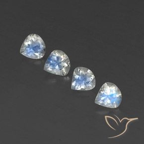 1.52ctw Naturale Bianco bluastro Pietra di luna arcobaleno, Forma a pera, Trasparente