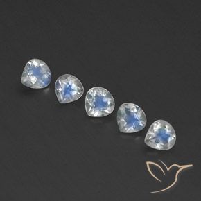 Gemme di Pietra di luna arcobaleno Bianco bluastro naturale da 1.52 ct, Forma a pera, Trasparente