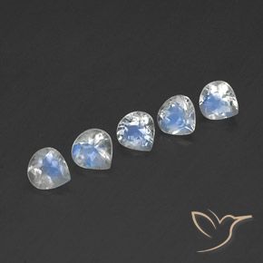 1.82ctw Naturale Bianco bluastro Pietra di luna arcobaleno, Forma a pera, Trasparente
