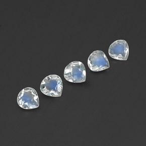 Pietra di luna arcobaleno naturale bianco da 1,27 ct, taglio a pera, trasparente