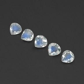 Pietra di luna arcobaleno naturale bianco da 1,27 ct, taglio a pera, trasparente