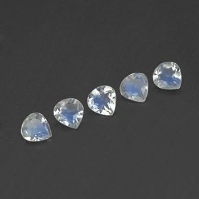 Pietra di luna arcobaleno naturale bianco da 1,17 ct, taglio a pera, trasparente