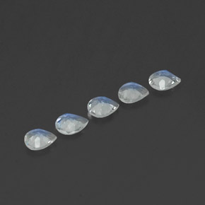 Pietra di luna arcobaleno naturale bianco da 1,17 ct, taglio a pera, trasparente