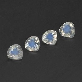 Pietra di luna arcobaleno naturale bianco da 1,30 ct, taglio a pera, trasparente