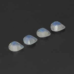 Pietra di luna arcobaleno naturale bianco da 1,30 ct, taglio a pera, trasparente