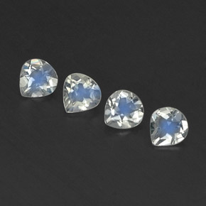 Pietra di luna arcobaleno naturale bianco da 1,24 ct, taglio a pera, trasparente
