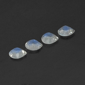 Pietra di luna arcobaleno naturale bianco da 1,24 ct, taglio a pera, trasparente