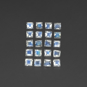 Gemme di Pietra di luna arcobaleno Bianco bluastro naturale da 1.99 ct, Trasparente, Trasparente/Traslucido