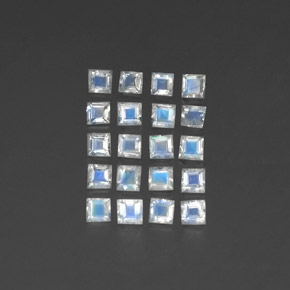 Pietra di luna arcobaleno naturale bianco da 2,24 ct, trasparente, trasparente/traslucido