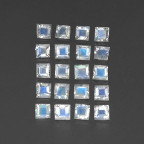Pietra di luna arcobaleno naturale bianco da 2,24 ct, trasparente, trasparente/traslucido
